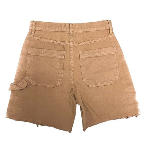 NWT PacSun Latte High Waisted Boyfriend Carpenter Shorts 90’s 23 24 25 26 Long - Picture 8 of 12